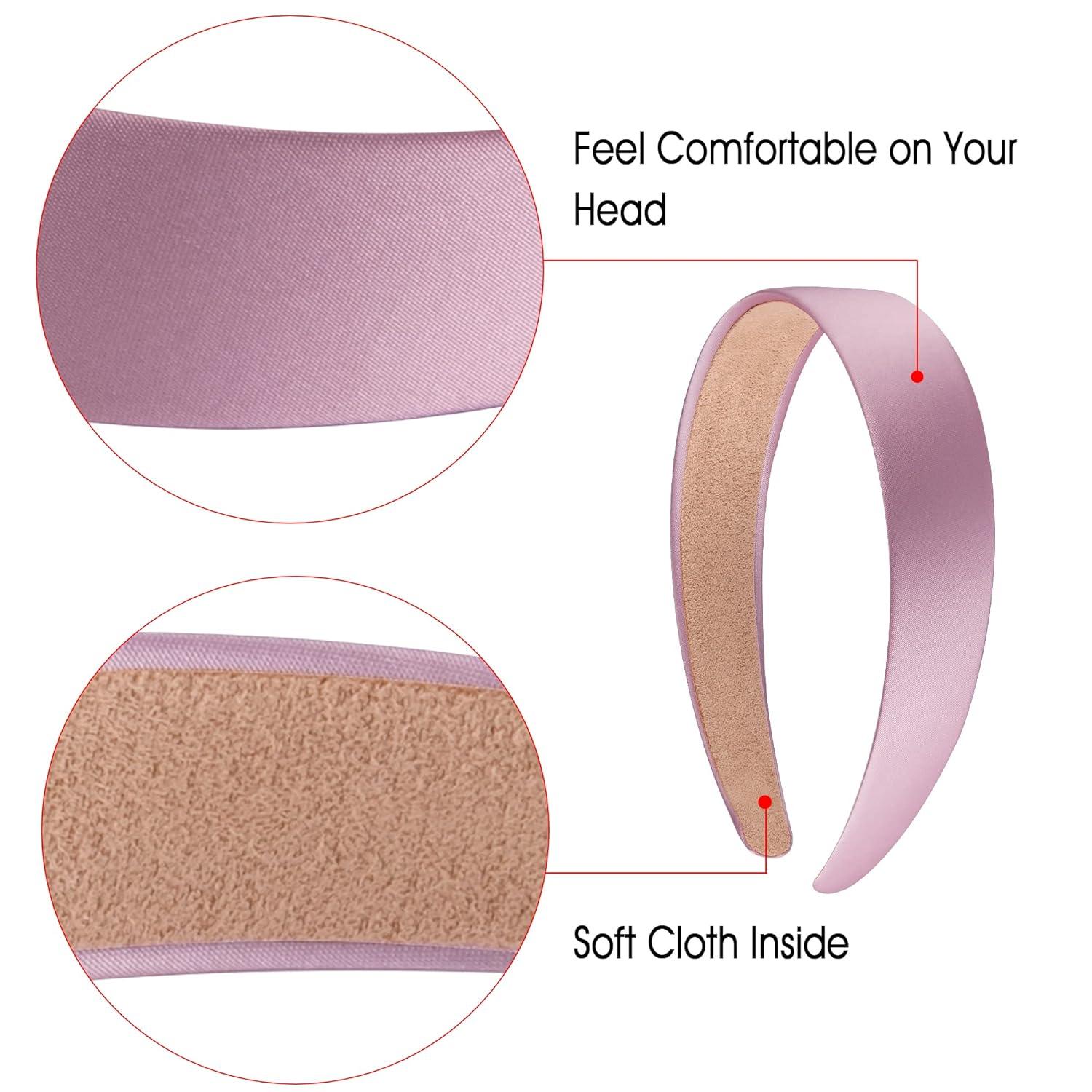 Satin Haarreifen DIY Stirnbänder 12 Farben 3cm für Frauen Mädchen