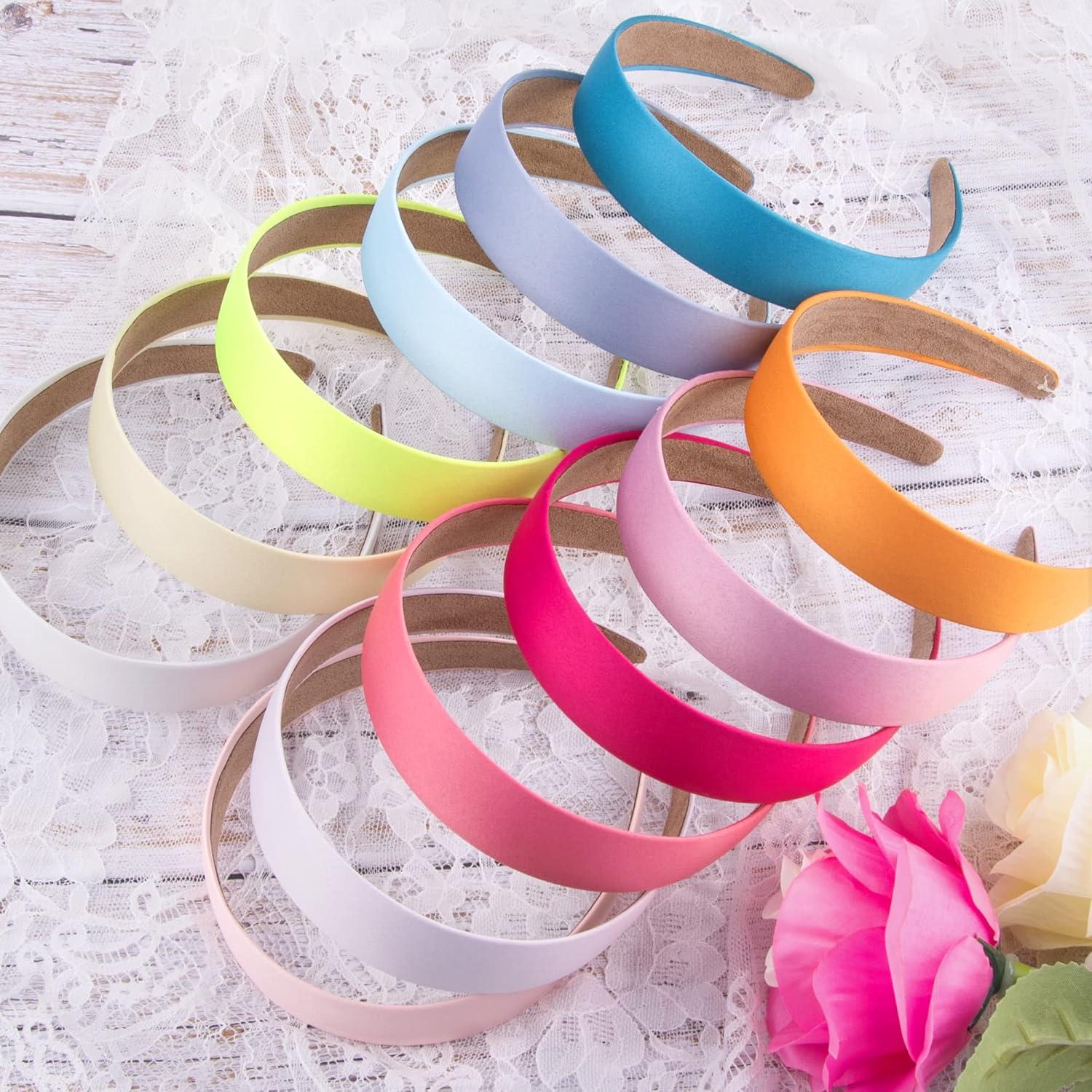 SIQUK Satin Haarreifen 3cm breit Stirnbänder Frauen Mädchen 12 Farben