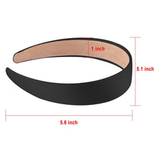 Satin Haarreifen für Damen - 12 Stück Schwarz 1 Inch