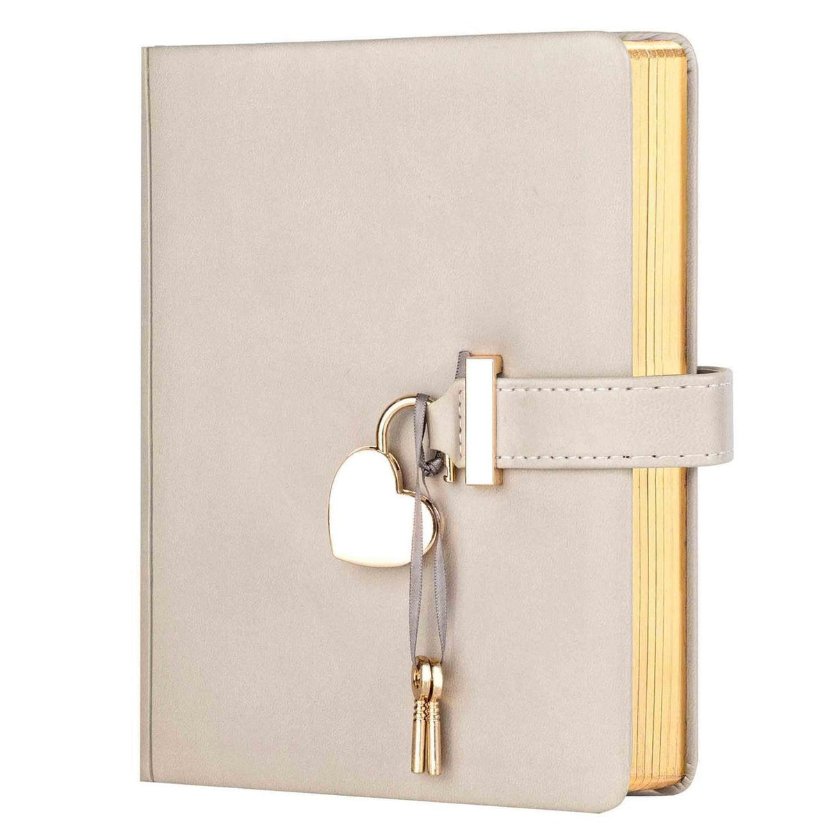 Herzförmiges Tagebuch Mädchen mit Schloss – Liniert & Geheime Notizen
