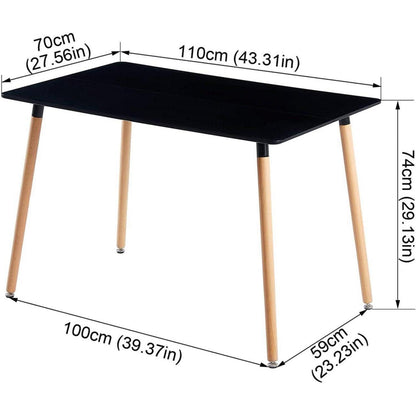 Esszimmergruppe mit Esstisch (110cm) & 4 Stühlen