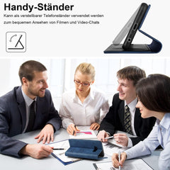 Handyhülle Samsung Galaxy S8 Hülle Leder Standfunktion Flip Case Blau