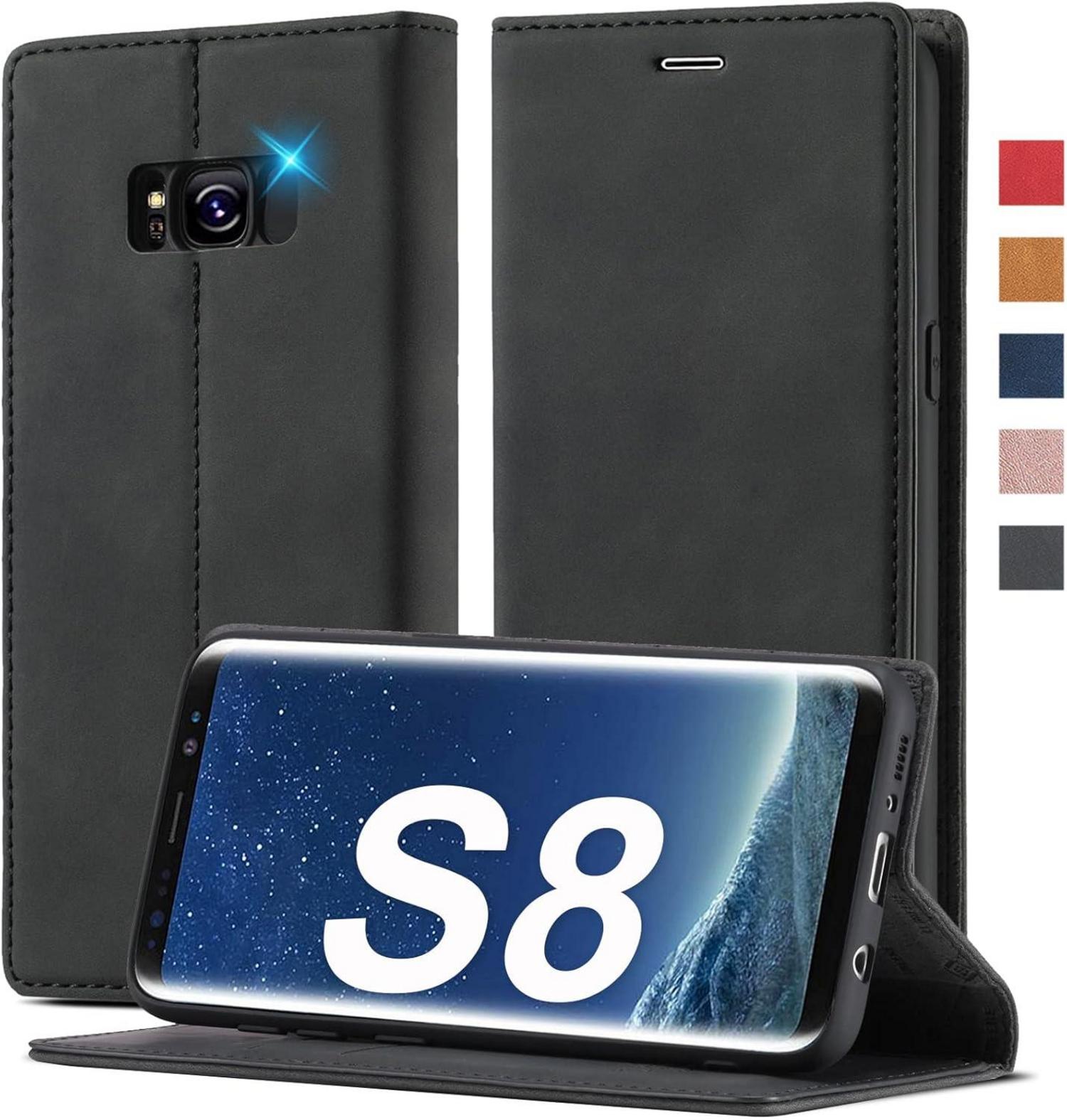 Handyhülle Samsung Galaxy S8 Leder Standfunktion 360 Stoßfest