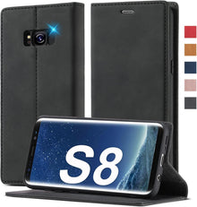 Handyhülle Samsung Galaxy S8 Leder Standfunktion 360 Stoßfest