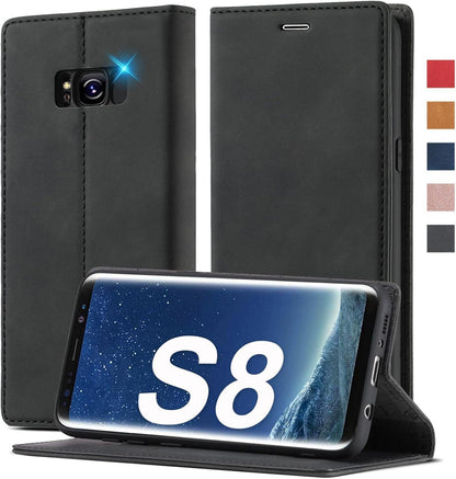 Handyhülle Samsung Galaxy S8 Leder Standfunktion 360 Stoßfest