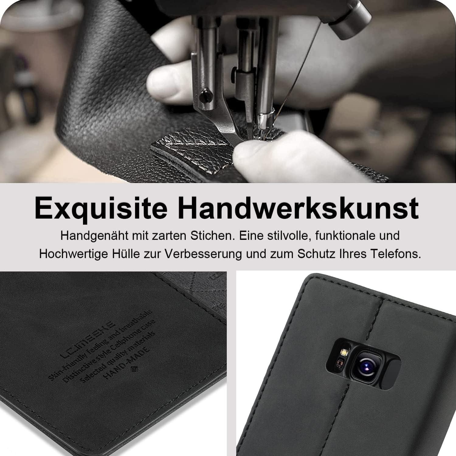 Samsung Galaxy S8 Hülle Leder mit Standfunktion