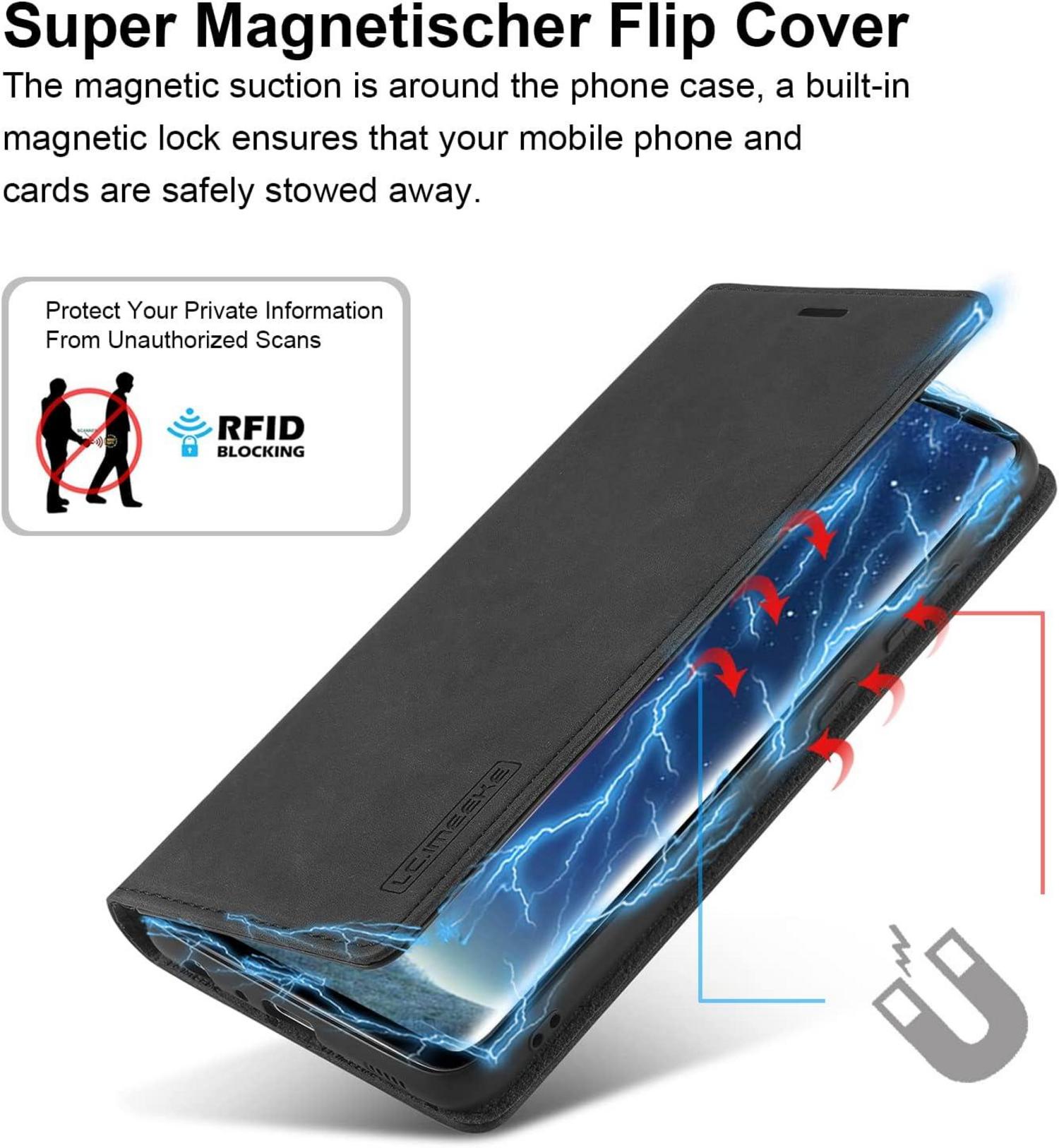 Handyhülle Samsung Galaxy S8 Leder Standfunktion Schwarz