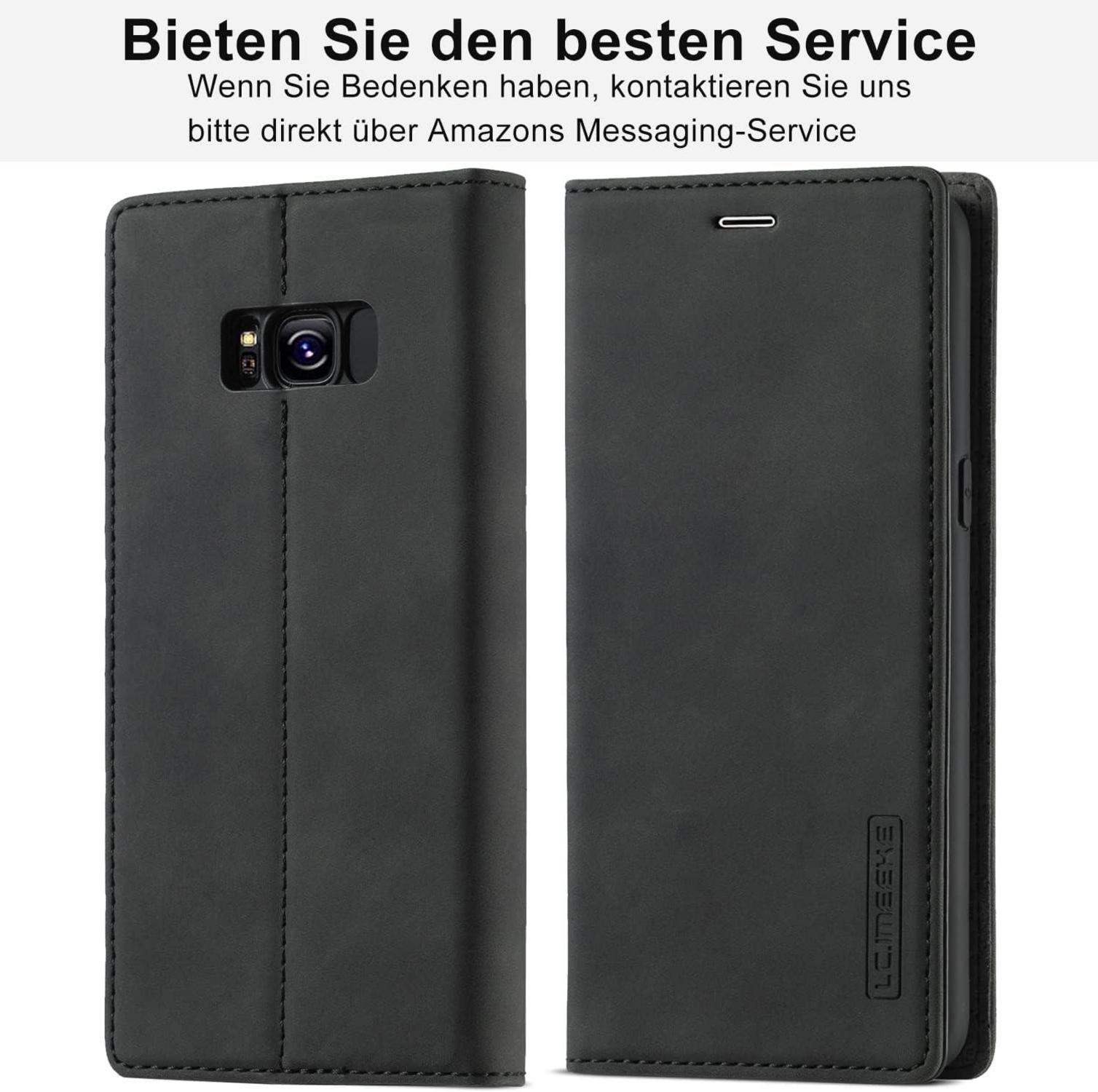 Samsung Galaxy S8 Hülle Leder Klappbar Standfunktion Magnetisch