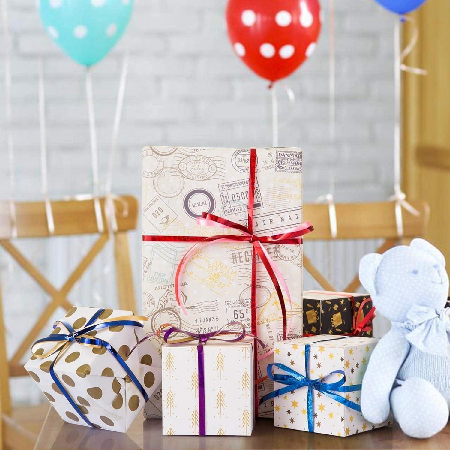 18 Rollen Buntes Ringelband Geschenkband 10m Hochwertige Dekoration