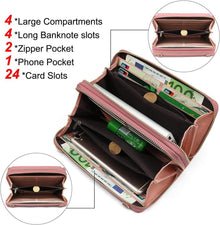 Handytasche Damen RFID Schutz Umhängetasche PU Leder 24
