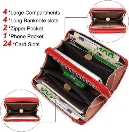 Handytasche Damen Umhängetasche RFID Schutz Geldbörse PU
