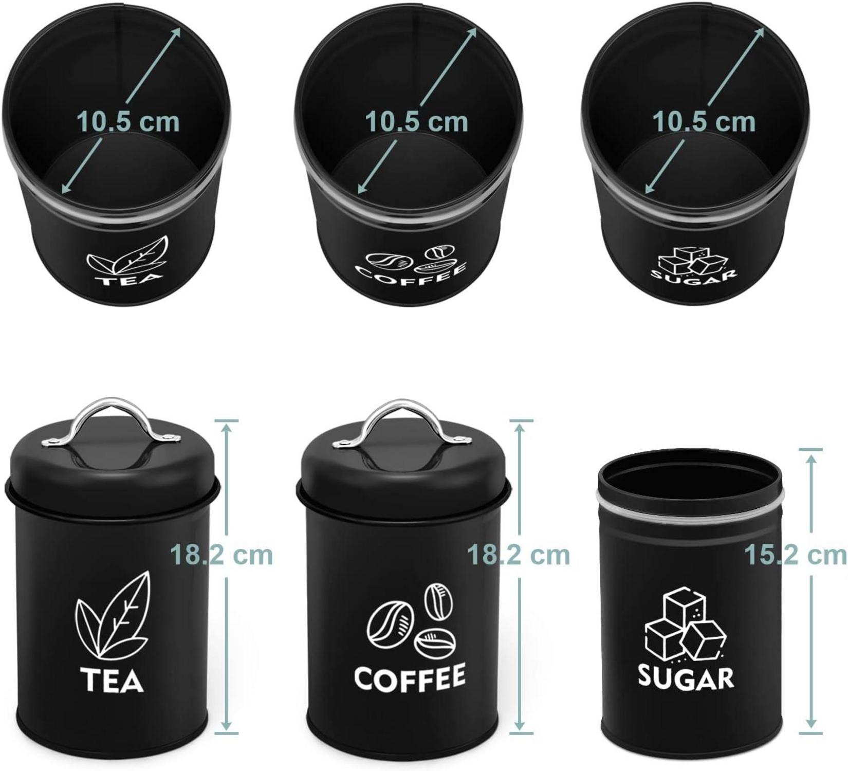 TEAMFAR Vorratsdosen 3er Set, Metall, Luftdicht Deckel, Keks