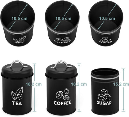 TEAMFAR Vorratsdosen 3er Set, Metall, Luftdicht Deckel, Keks