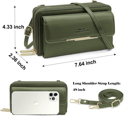 Handytasche Damen Umhängetasche RFID Schutz Geldbörse PU Leder