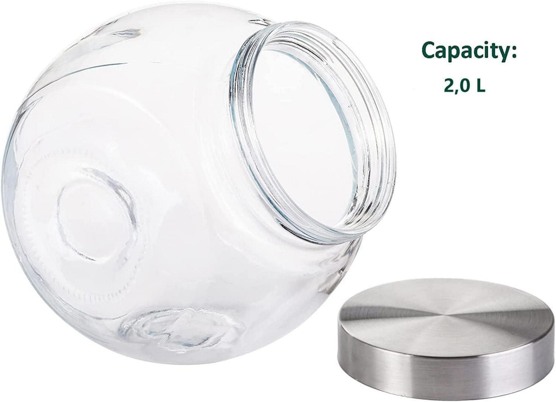 2er Bonbonglas Set mit Deckel transparent 2 Liter