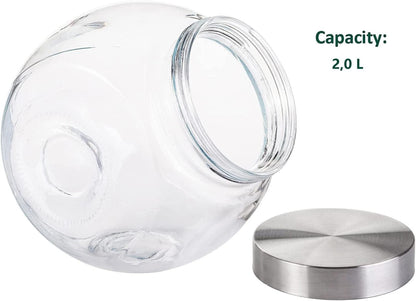 2er Bonbonglas Set mit Deckel transparent 2 Liter