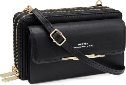 Handytasche Damen RFID Schutz Geldbörse Leder Umhängetasche