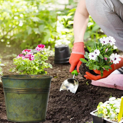 5er Set Vintage Blumentöpfe aus verzinktem Stahl für Innen und Außen