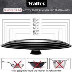 Walfos Universaldeckel Ø 30-20 Glasdeckel für Töpfe und Pfannen, hitzebeständig