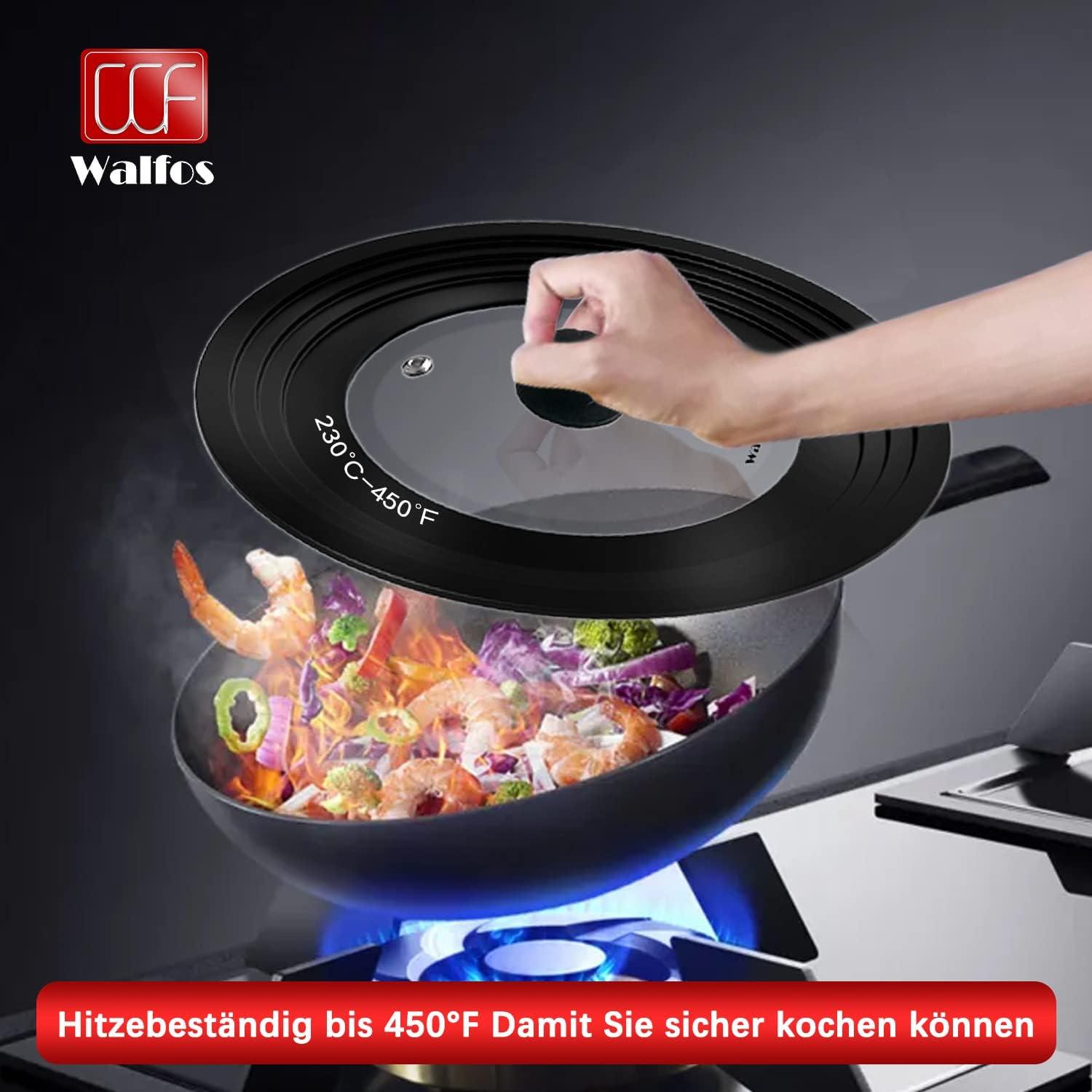 Walfos Universaldeckel für Töpfe Pfannen Glasdeckel 20cm-30cm
