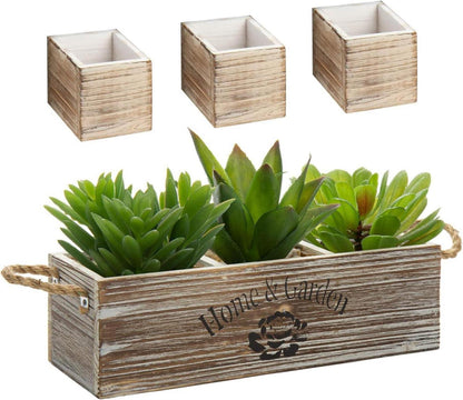 Vintage Holzkiste 3-Fach Ziegelform Unikat 34 cm quadratische