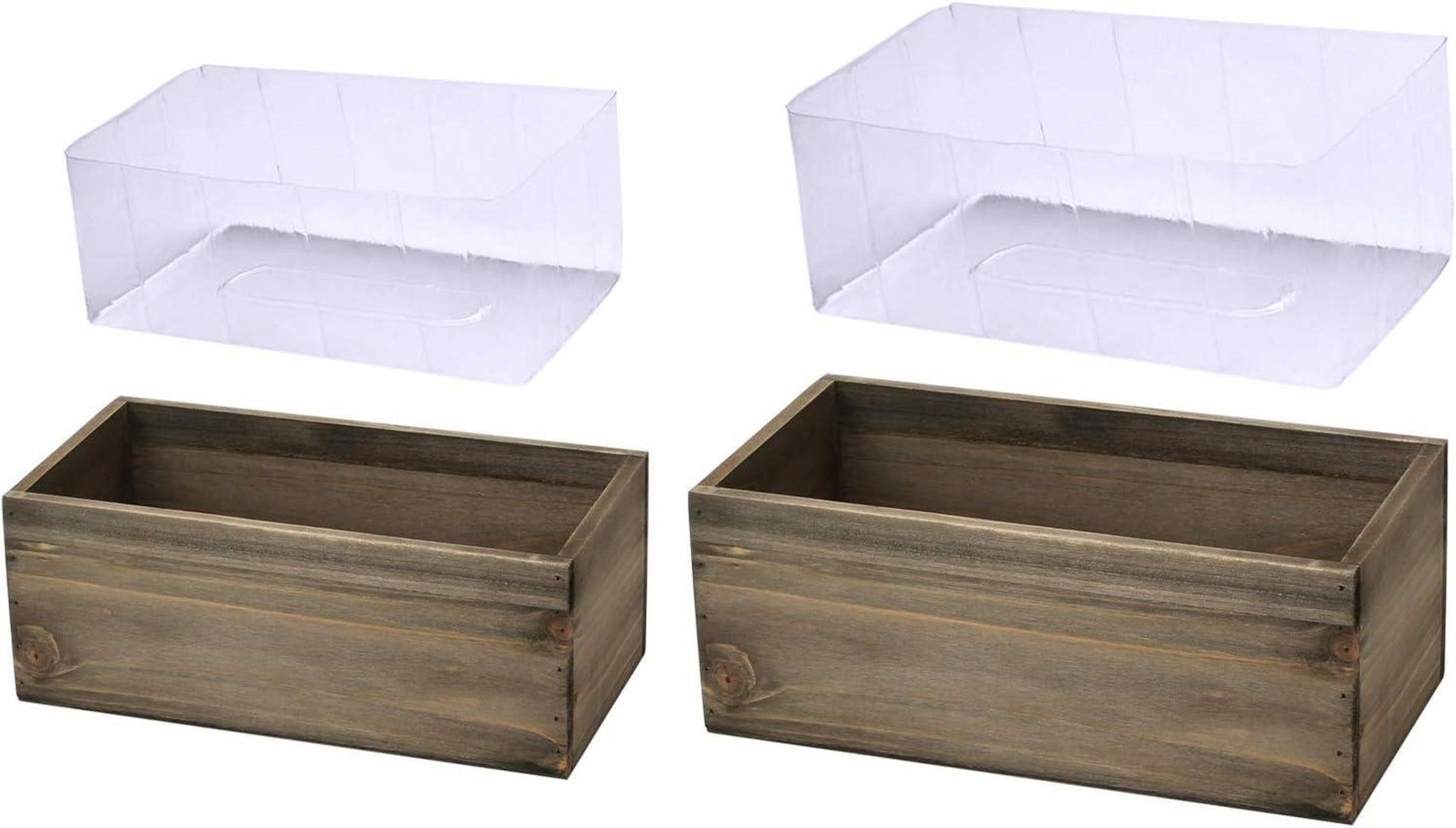 Blumentopf Set Echtholz Natürlich Vintage Antik Look Pflanzkiste