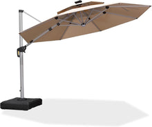 Sonnenschirm LED Solar Beleuchtung Ampelschirm Ø 330 cm 360°Rotation