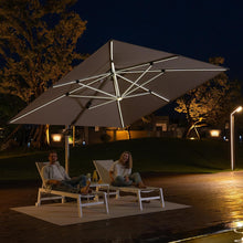 PURPLE LEAF Sonnenschirm LED Solar Beleuchtung 330 x 330 cm