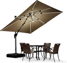 Sonnenschirm LED Solar Beleuchtung Ampelschirm 270x270 cm 360°Rotation
