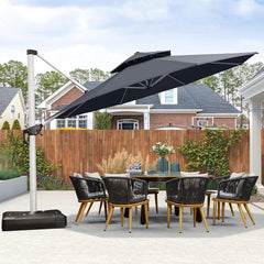 Sonnenschirm Ampelschirm 400 cm Gartenschirm UV50+ Grau