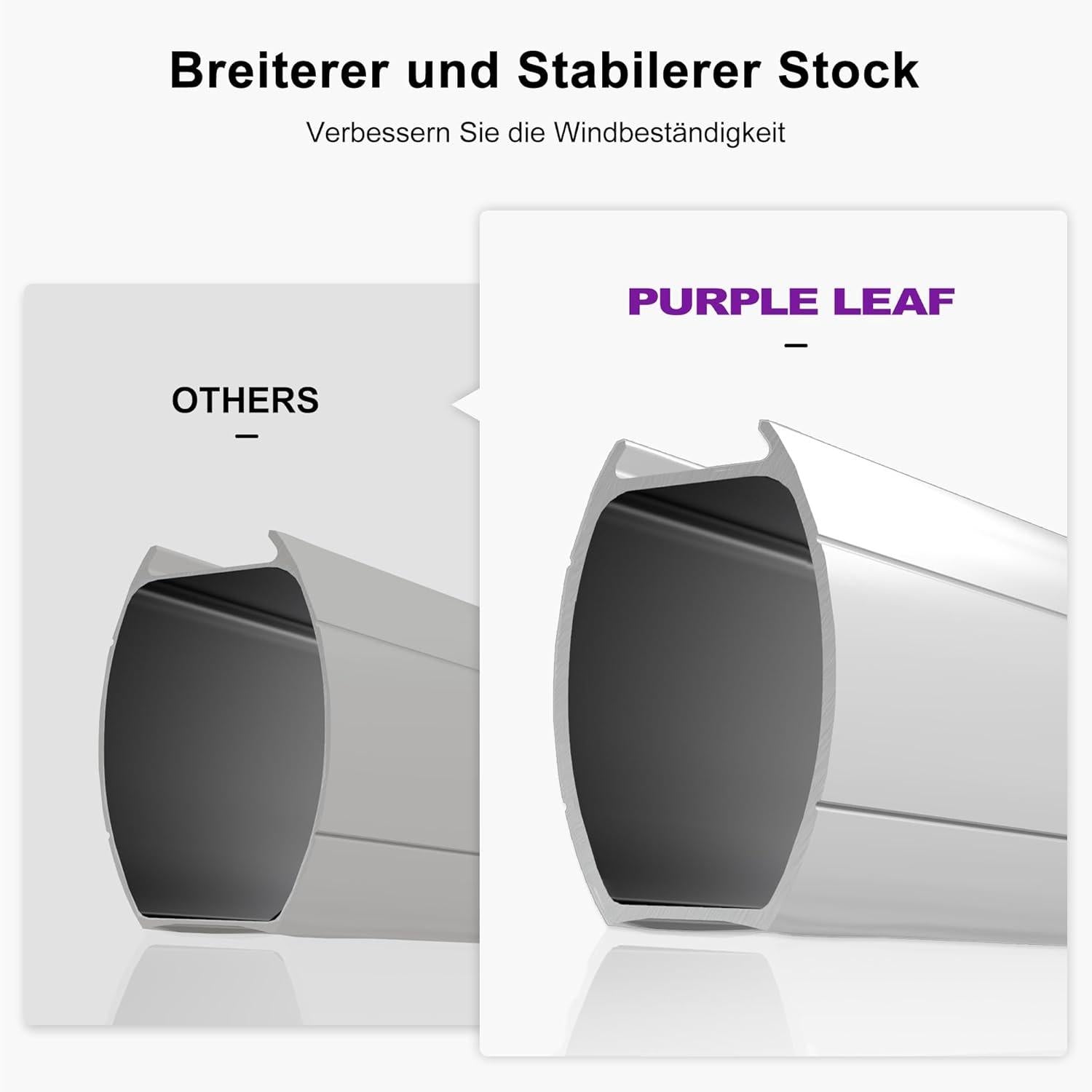 PURPLE LEAF Sonnenschirm Balkon Ampelschirm 400cm XXL Grau