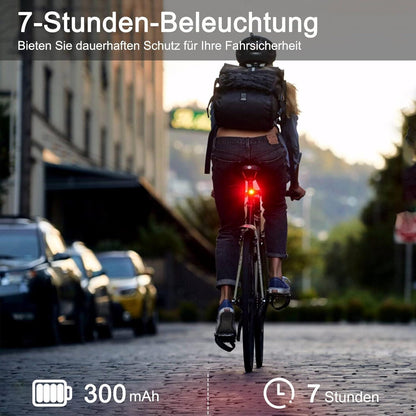 Fahrrad Rücklicht USB-C Aufladbar Batterie LED StVZO IPX4