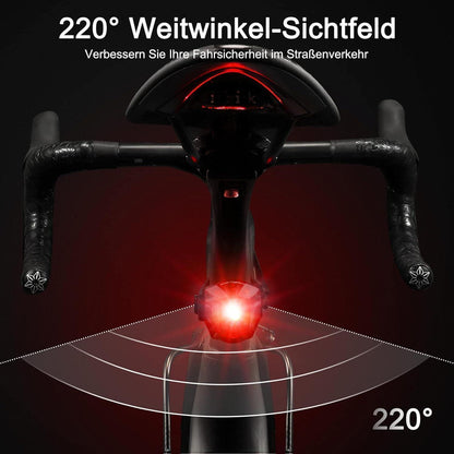 Fahrrad Rücklicht USB-C Aufladbar Batterie LED StVZO IPX4