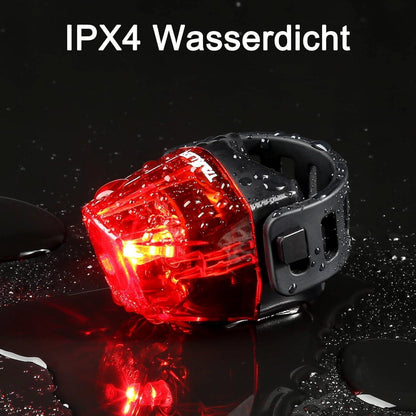 Fahrrad Rücklicht USB-C Aufladbar Batterie LED StVZO IPX4