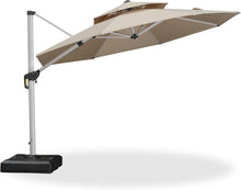 Sonnenschirm ampelschirm rund 330 cm XXL UV50+ Beige mit Kurbel
