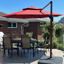 Ampelschirm Sonnenschirm Ø 330cm Alu Holzoptik Drehbar mit