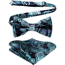 Herren Fliege kariert Einstecktuch Set Jacquard Hochzeit