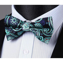 Herren Fliege kariert Einstecktuch Set Jacquard Hochzeit