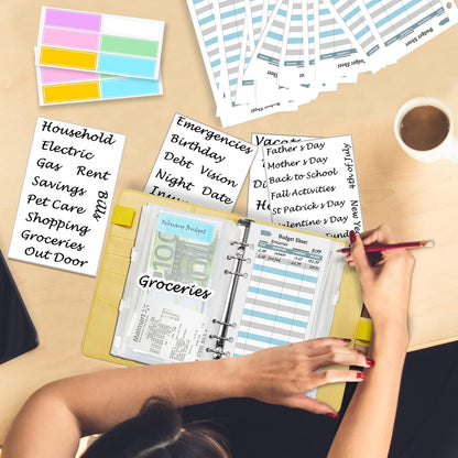 A6 Budgetplaner-Kit mit Geldumschlägen und Aufklebern