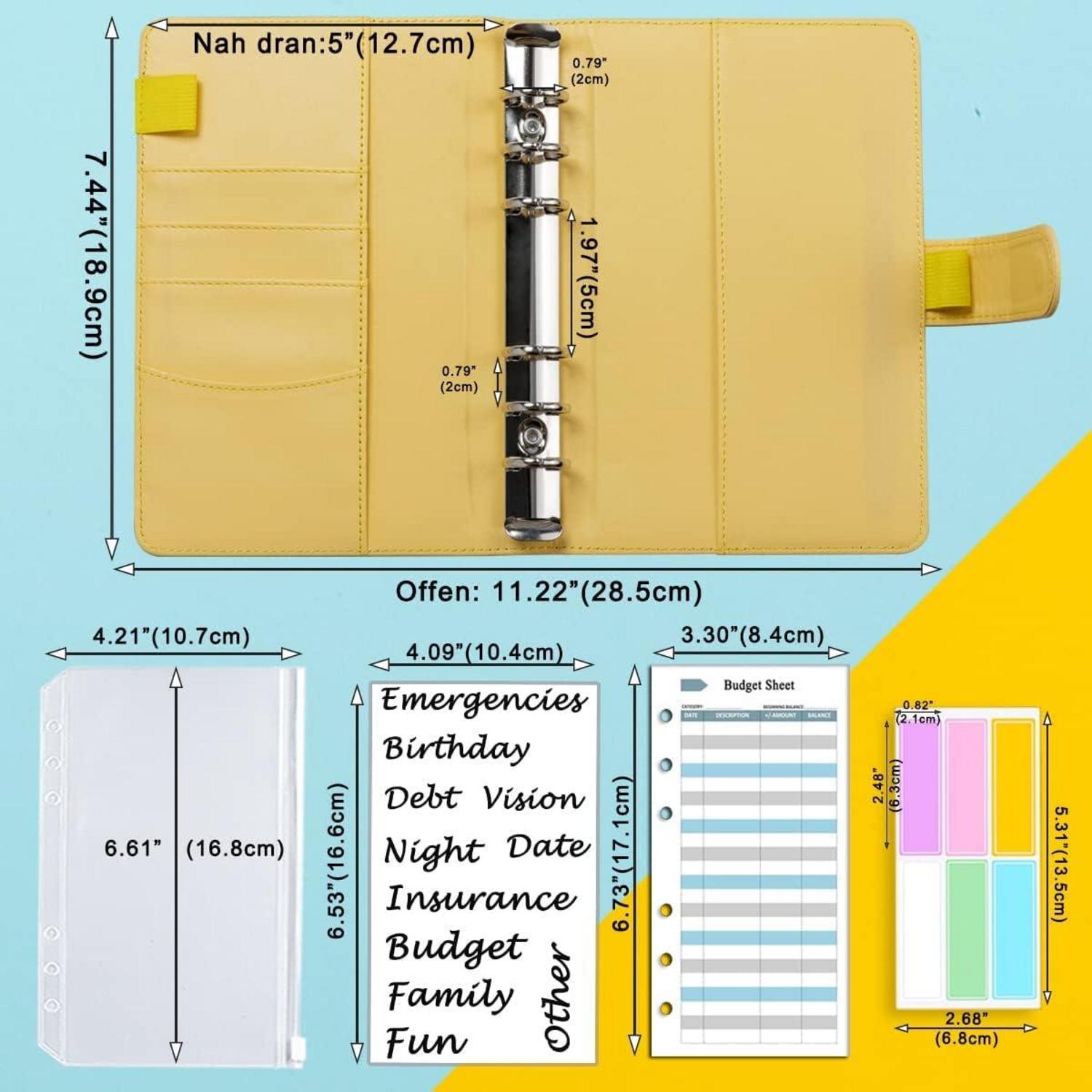 A6 Budgetplaner-Kit Geldumschläge Aufkleber Etiketten