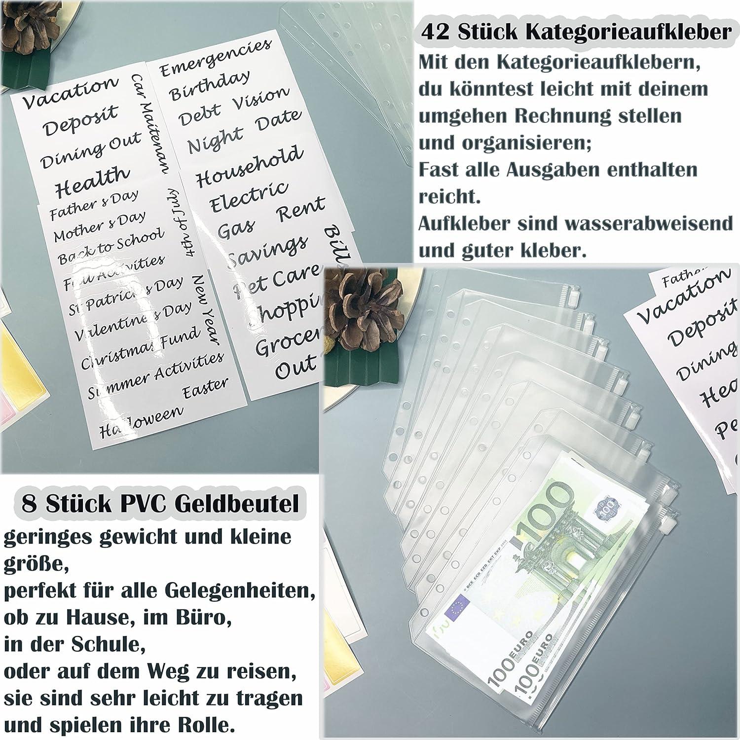 A6 Budgetplaner-Kit Umschlagmethode Sparbuch Geldumschläge