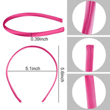 18er Set Satin Stirnbänder in 18 Farben, 1cm breit