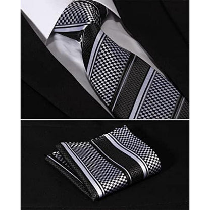 Karo Hochzeit Krawatten- und Einstecktuch-Set für Herren