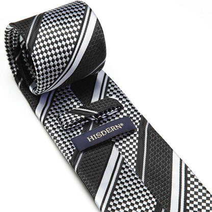 Karo Hochzeit Krawatten- und Einstecktuch-Set für Herren