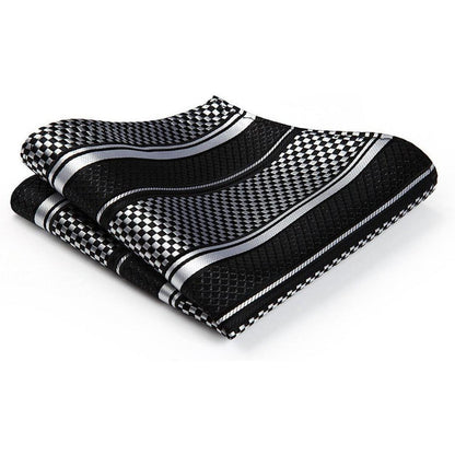 Karo Hochzeit Krawatten- und Einstecktuch-Set für Herren