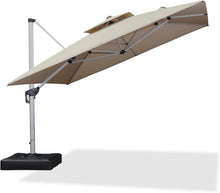 Sonnenschirm Ampelschirm 330x330cm Drehbar, XXL UV50+ Beige