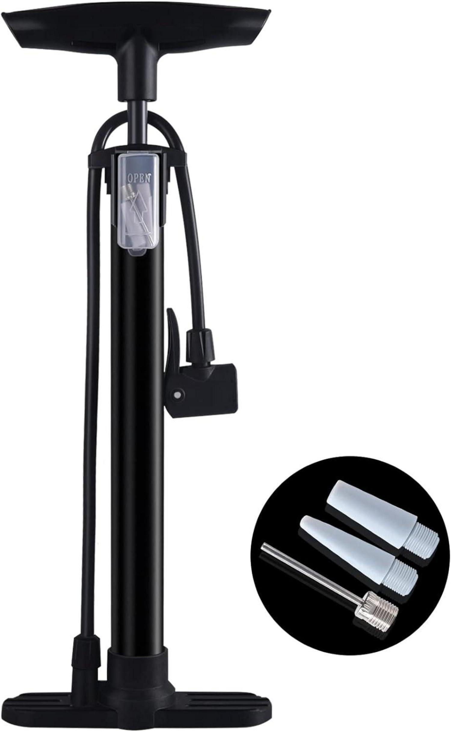 Standluftpumpe für Fahrrad Presta Schrader Ventile 160PSI Schwarz