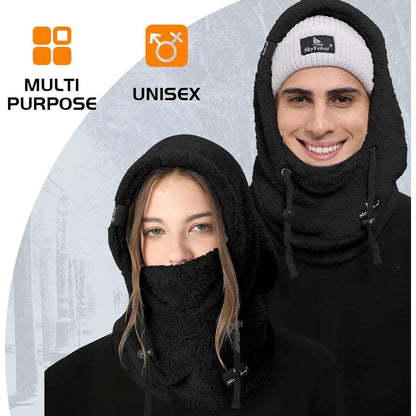 Sturmhaube Fleece Balaclava Damen Herren Winter Thermo Skimütze Schwarz