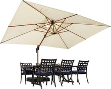 Rechteckiger Ampelschirm Holzoptik 300 x 400 cm Cream