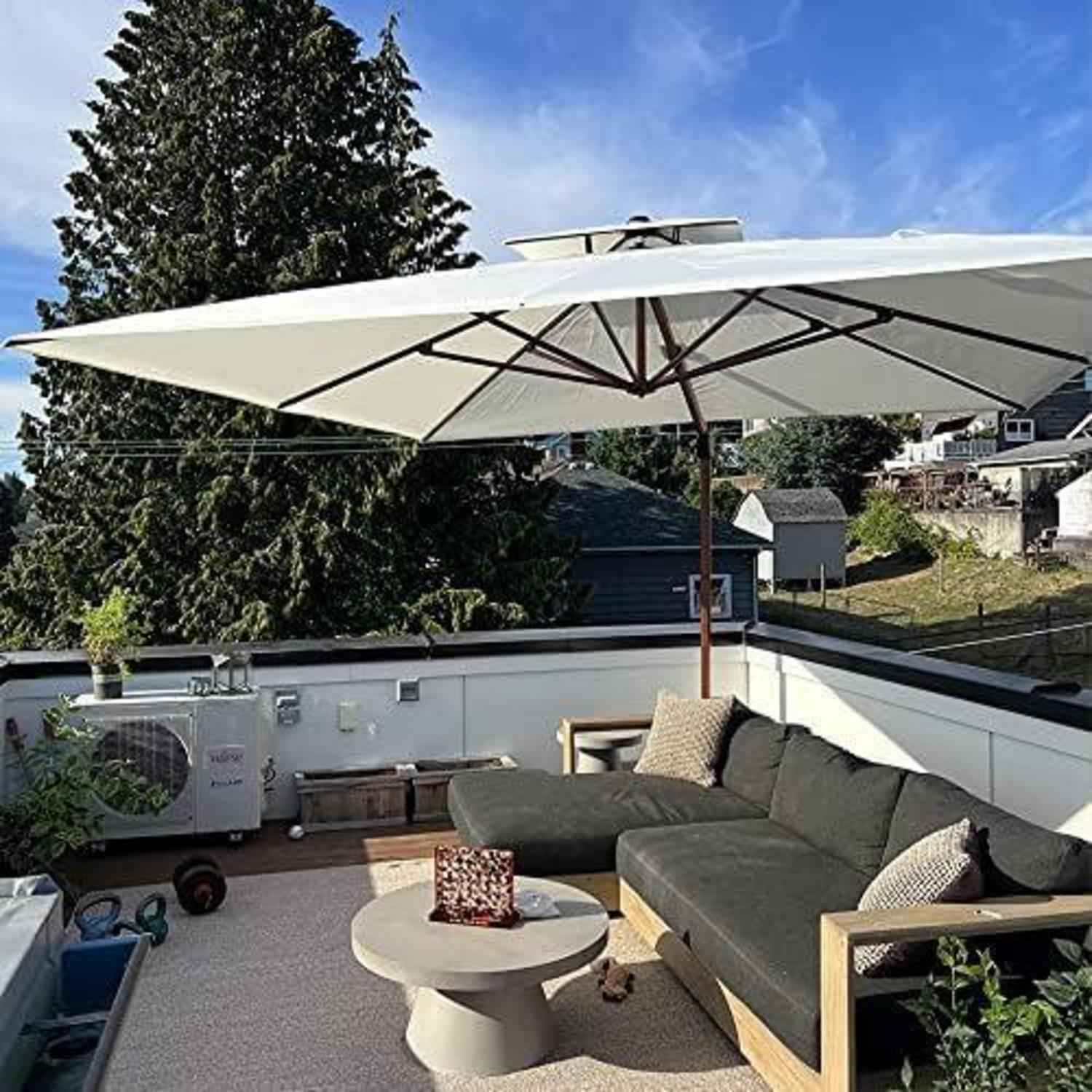 Alu Holzoptik Ampelschirm Rechteckig 300x400cm Gartenschirm